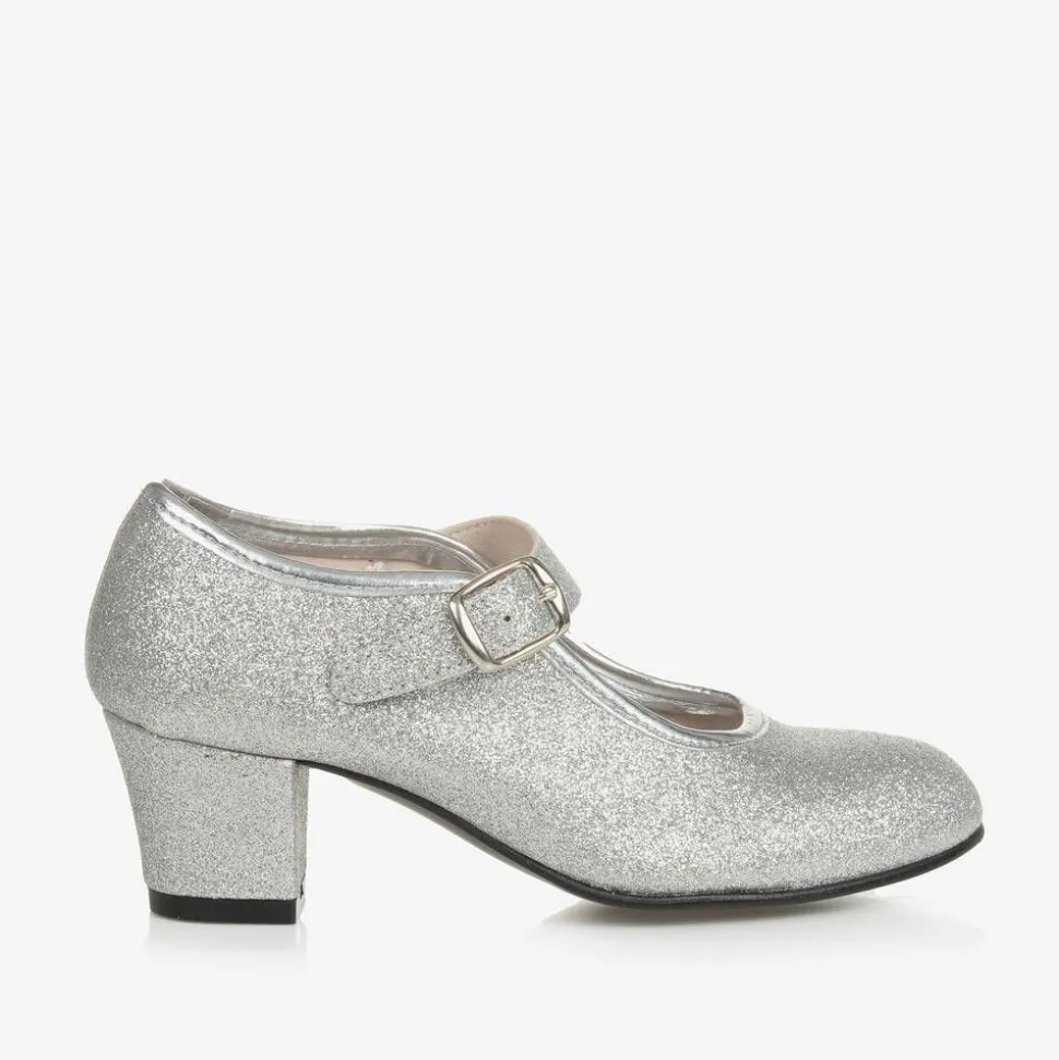 Silver Glitter Heeled Shoes