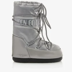 Silver Icon Glance Satin Snow Boots