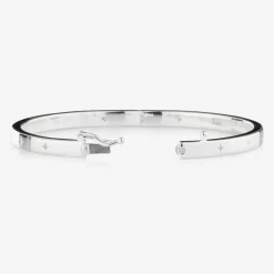 Sterling Silver & Diamond Star Bangle