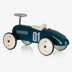 Teal Blue Ride-On Vintage Car (76cm)