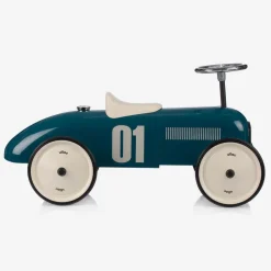 Teal Blue Ride-On Vintage Car (76cm)