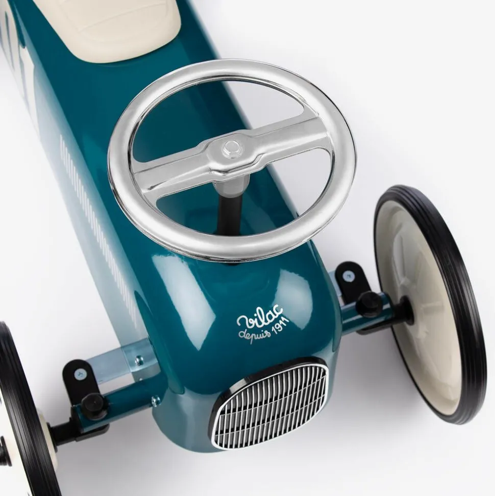 Teal Blue Ride-On Vintage Car (76cm)