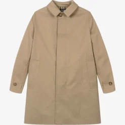 Teen Boys Beige Check Reversible Car Coat