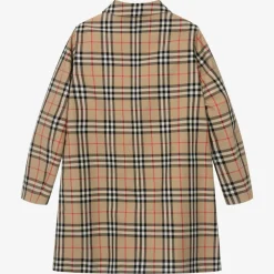 Teen Boys Beige Check Reversible Car Coat