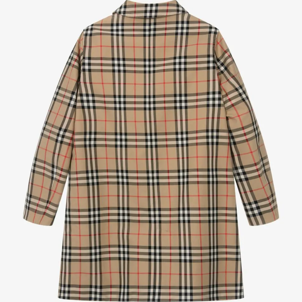 Teen Boys Beige Check Reversible Car Coat