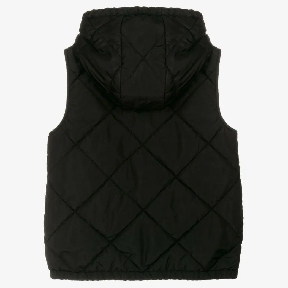 Teen Boys Beige Vintage Check Reversible Gilet