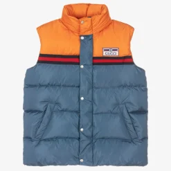 Teen Boys Blue & Orange Puffer Gilet