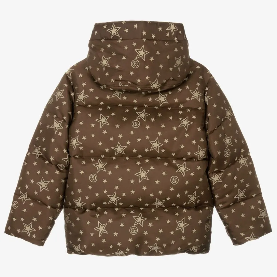Teen Boys Brown GG Down Puffer Jacket