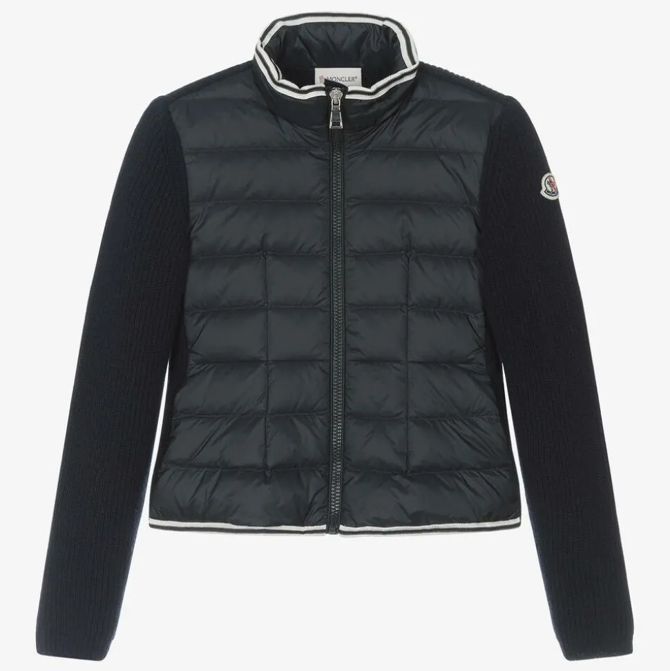 Teen Girls Blue Knit & Down-Fill Jacket