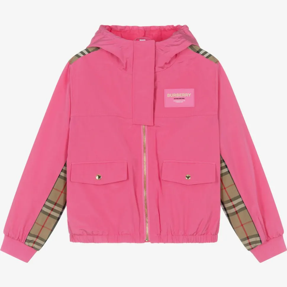 Teen Girls Pink Vintage Check Jacket