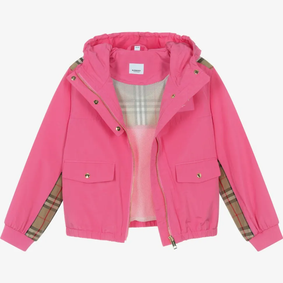 Teen Girls Pink Vintage Check Jacket