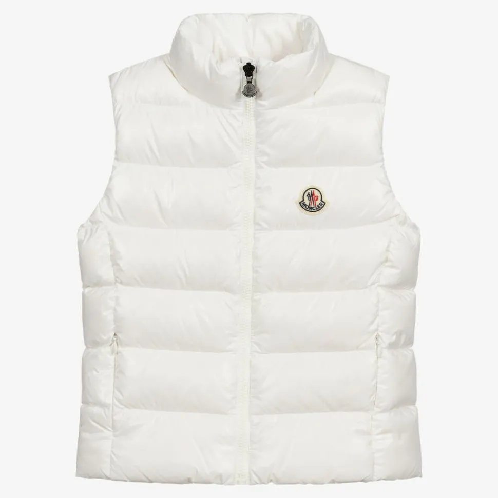 Teen Girls White Down Padded Ghany Puffer Gilet