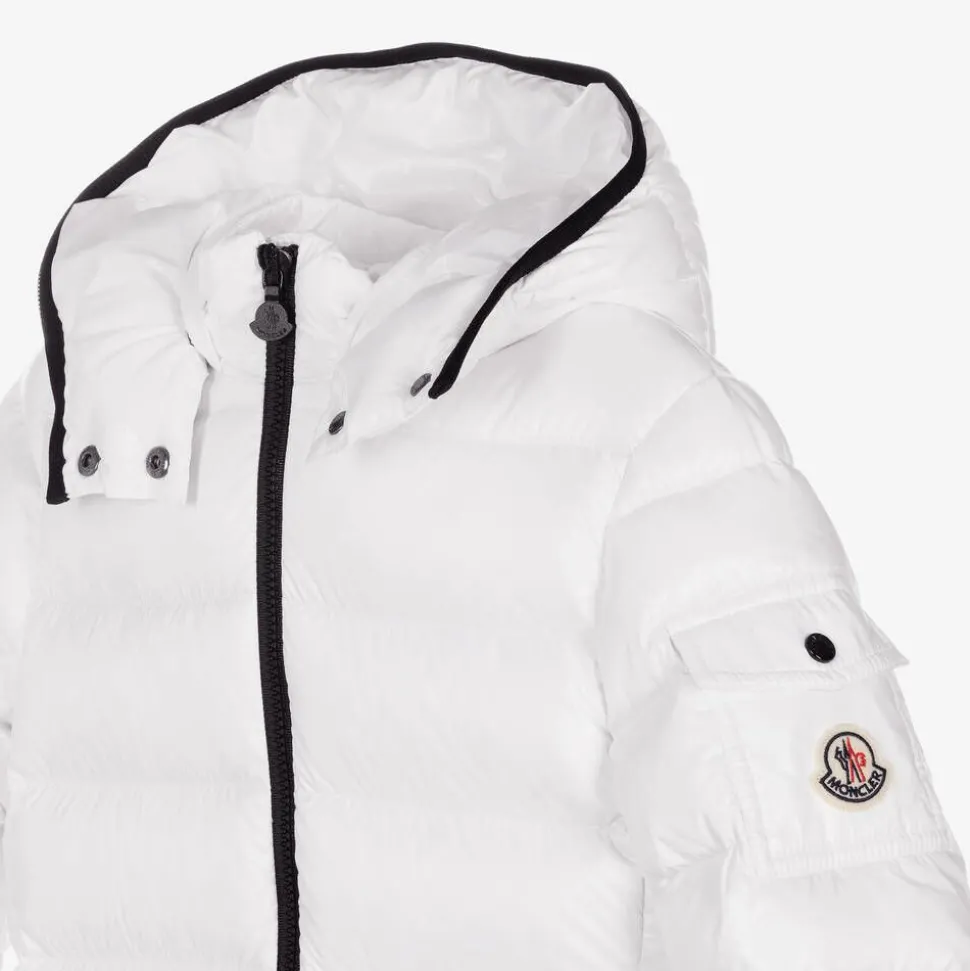 Teen Girls White Down Padded Moka Coat