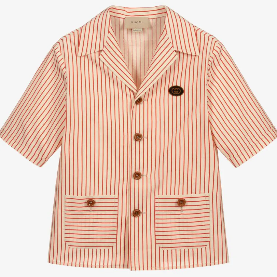 Teen Red Striped Logo Jacket