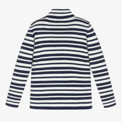 White & Blue Stripe Wool Top