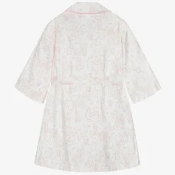 White & Pink Cotton Dressing Gown