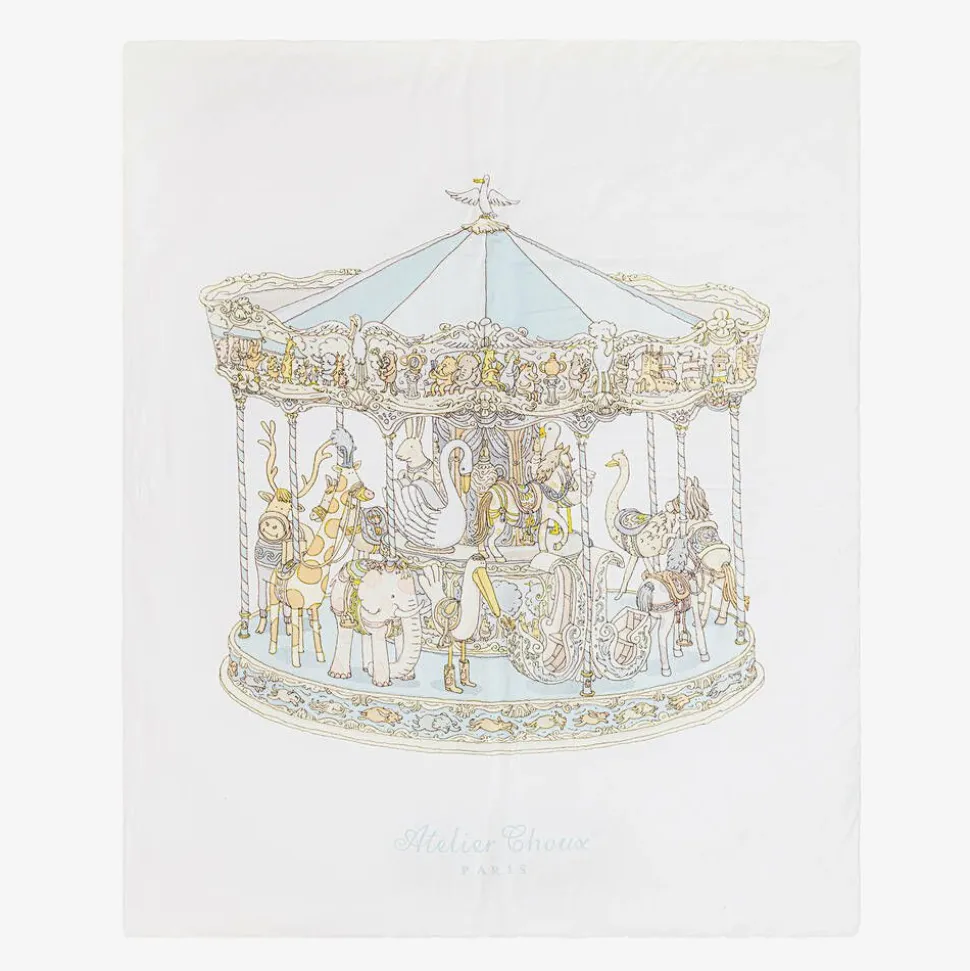 White & Blue Organic Cotton Reversible Duvet (132cm)