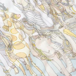 White & Blue Organic Cotton Reversible Duvet (132cm)