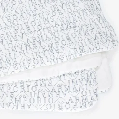 White & Blue Padded Cotton Blanket (75cm)