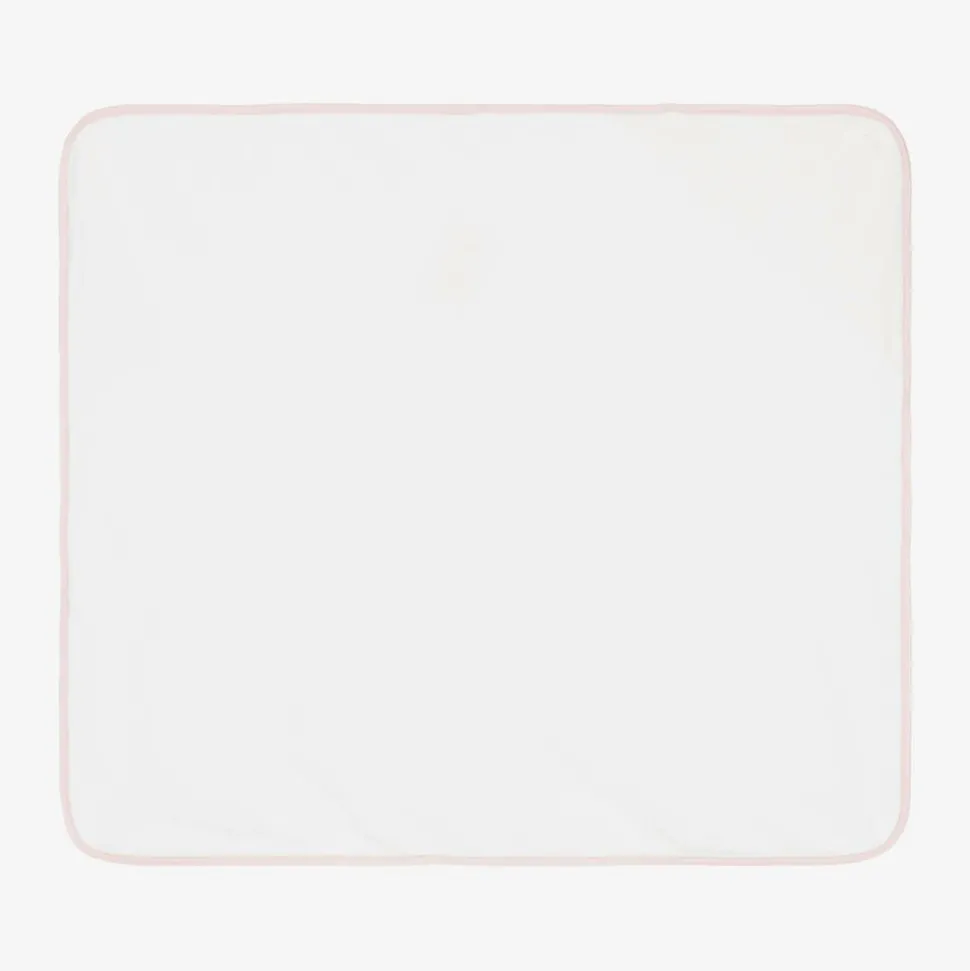 White & Pink Cotton Hooded Towel & Mitt Set