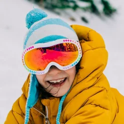White & Pink Ski Goggles