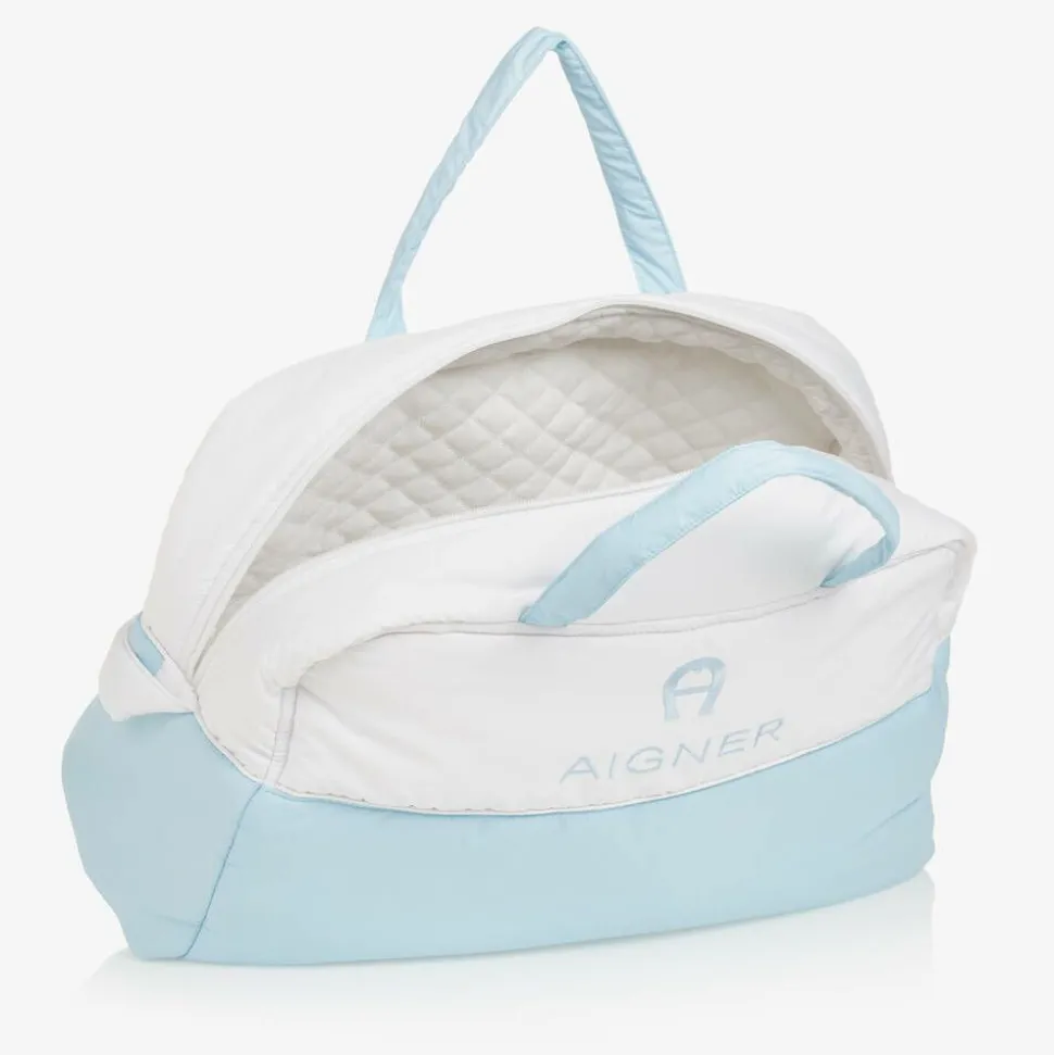 White & Sky Blue Baby Changing Bag (43cm)