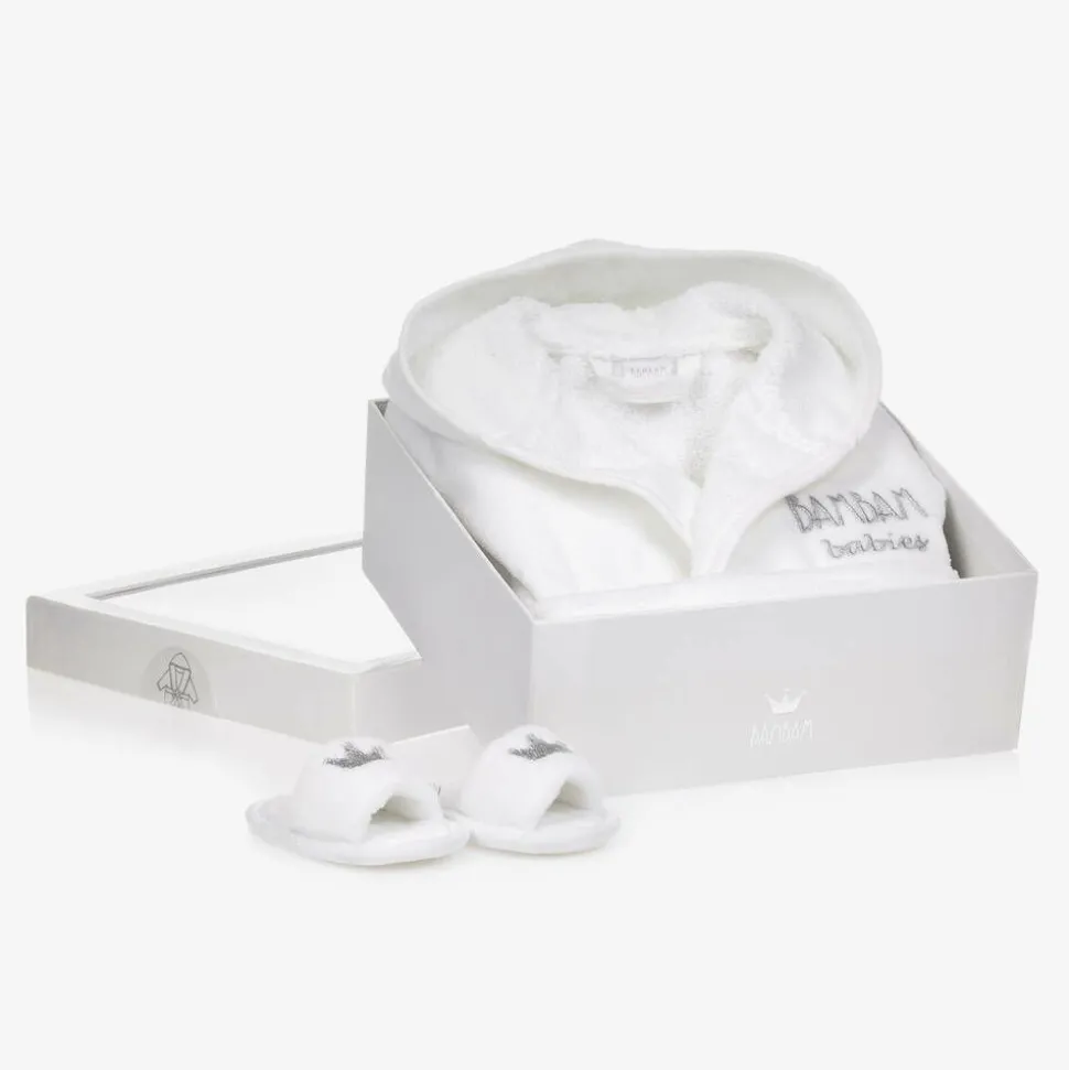 White Bathrobe Baby Gift Set