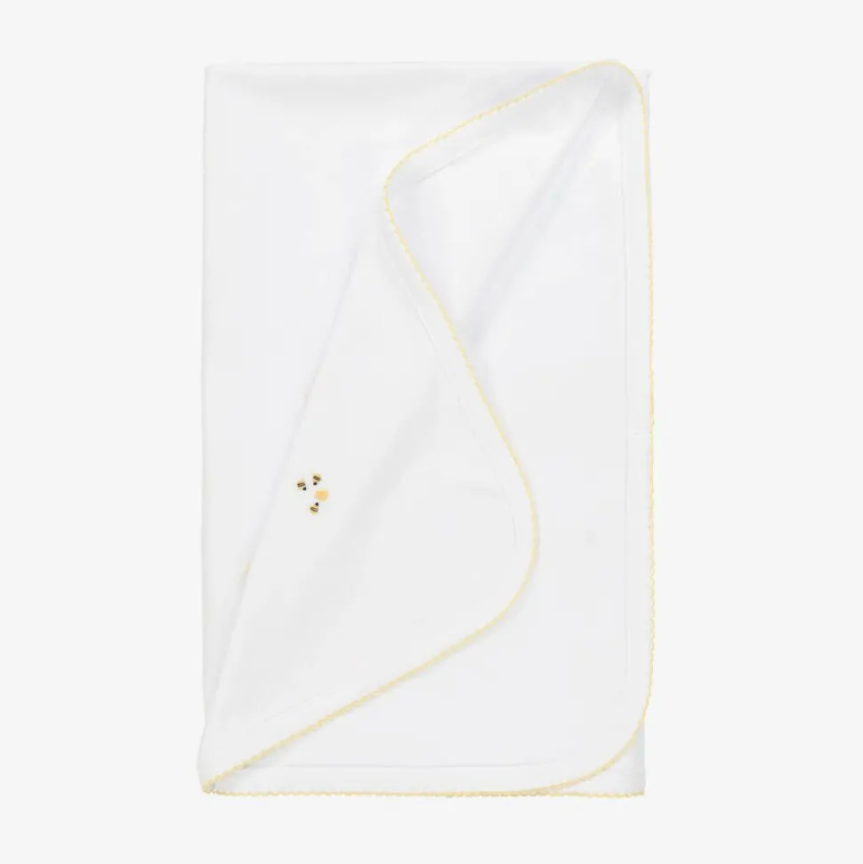 White Bee Hive Pima Cotton Blanket (73cm)