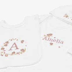 White Blossom Personalised Babysuit Gift Set