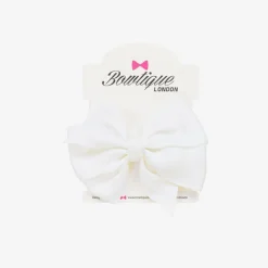 White Bow Hair Clip (10cm)