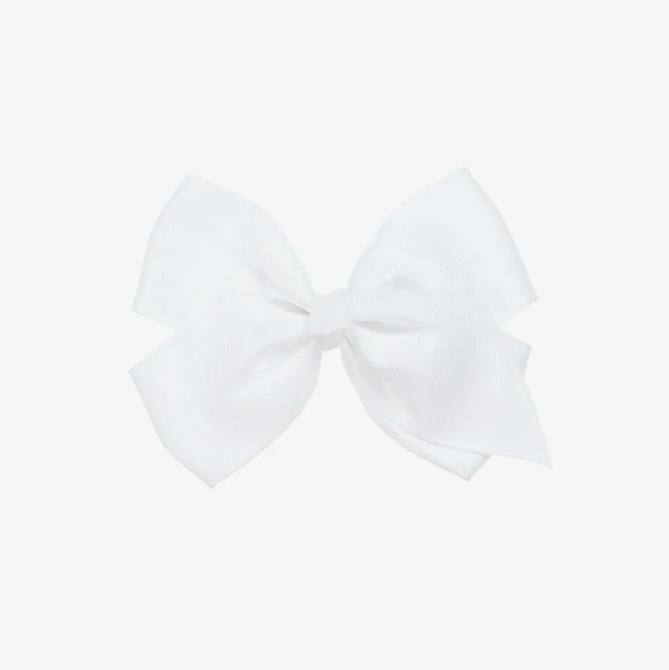 White Bow Hair Clip (10cm)