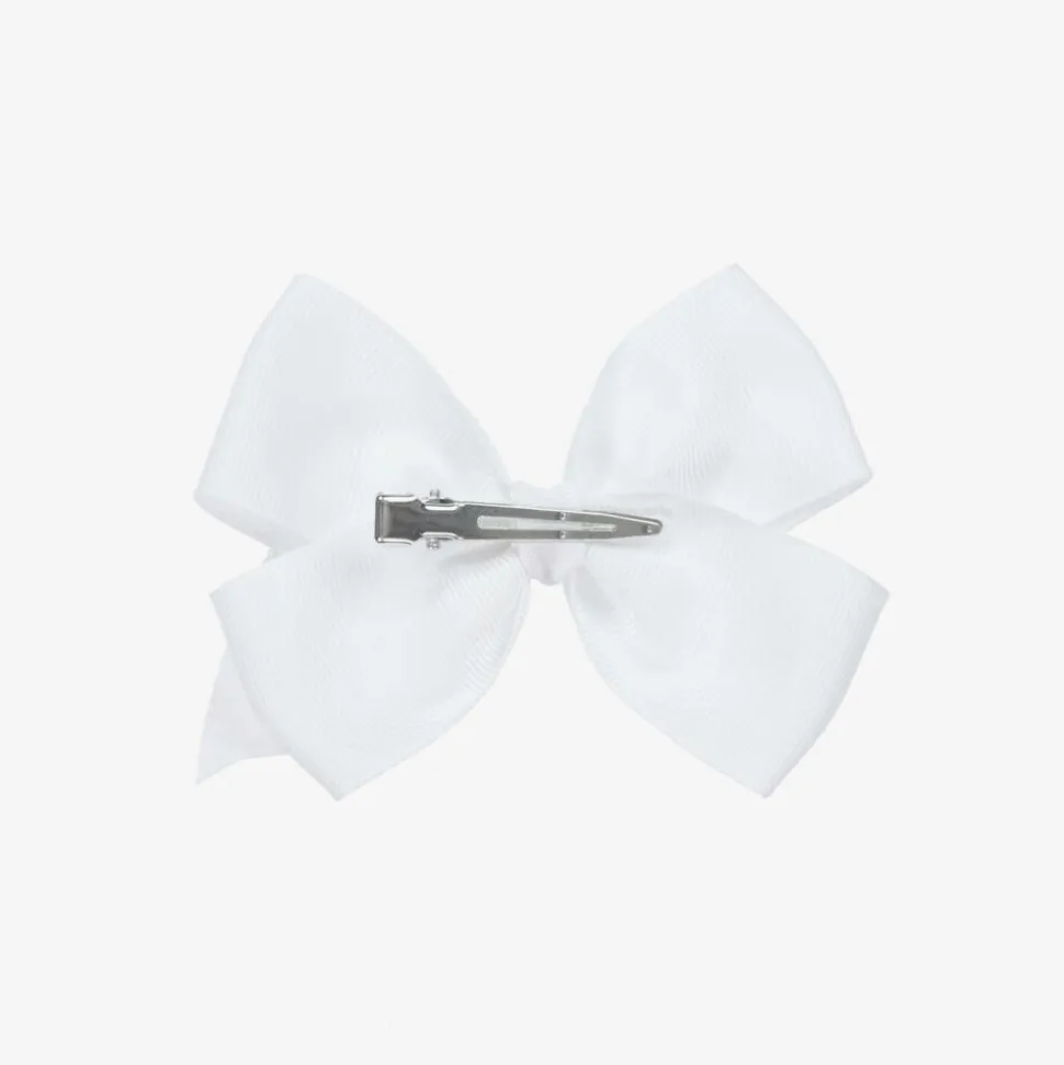 White Bow Hair Clip (10cm)