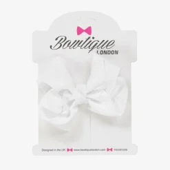 White Bow Hair Clip (7cm)