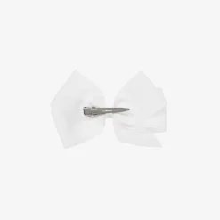 White Bow Hair Clip (12cm)