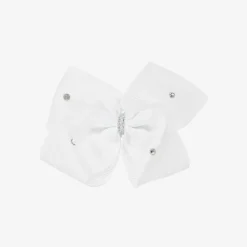 White Bow Hair Clip (10cm)