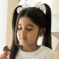 White Bow Hair Elastic (7cm)