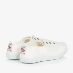 White Canvas Slip-On Trainers