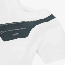 White Cotton Biker Belt Bag T-Shirt