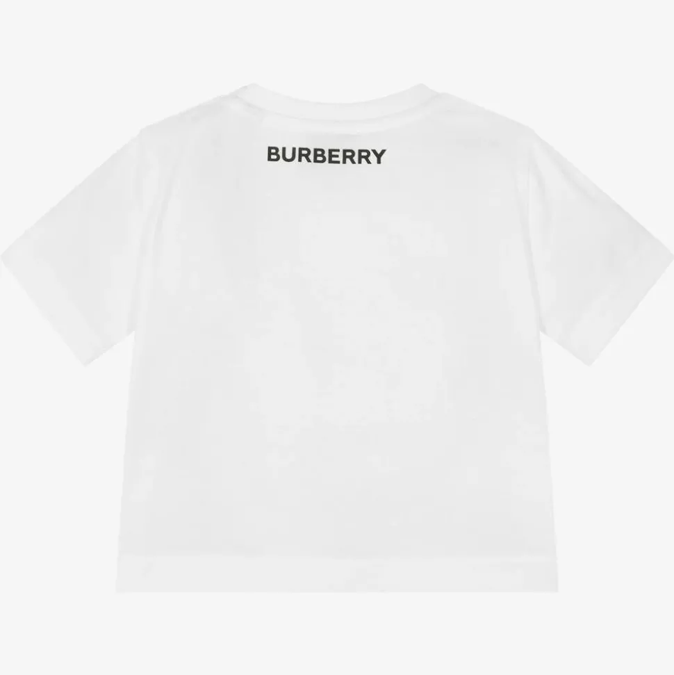 White Cotton Check Baby T-Shirt