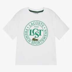 White Cotton Circle Logo T-Shirt