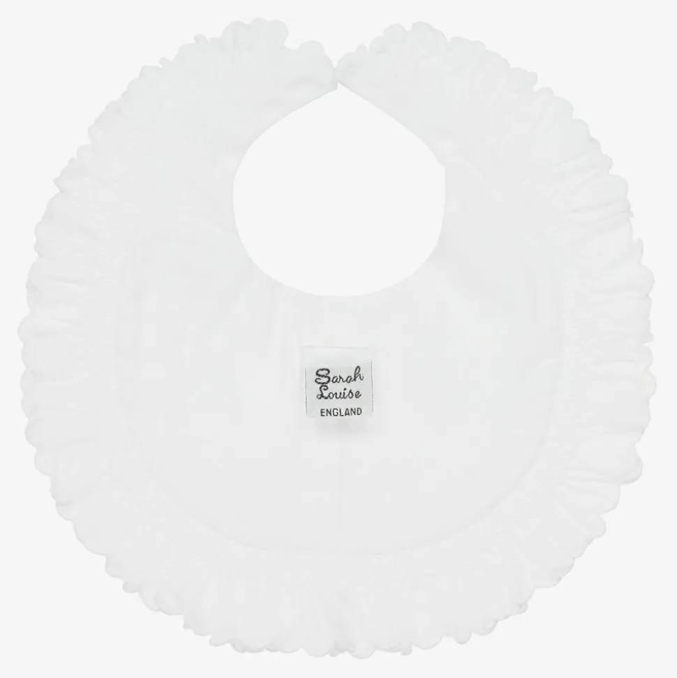 White Cotton Embroidered Bib