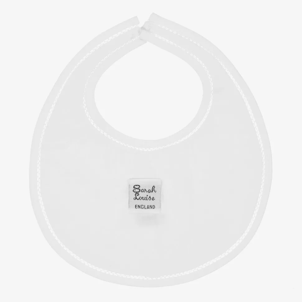White Cotton Embroidered Bib