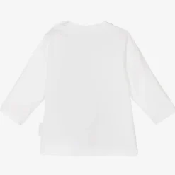 White Cotton Multi Logo Top