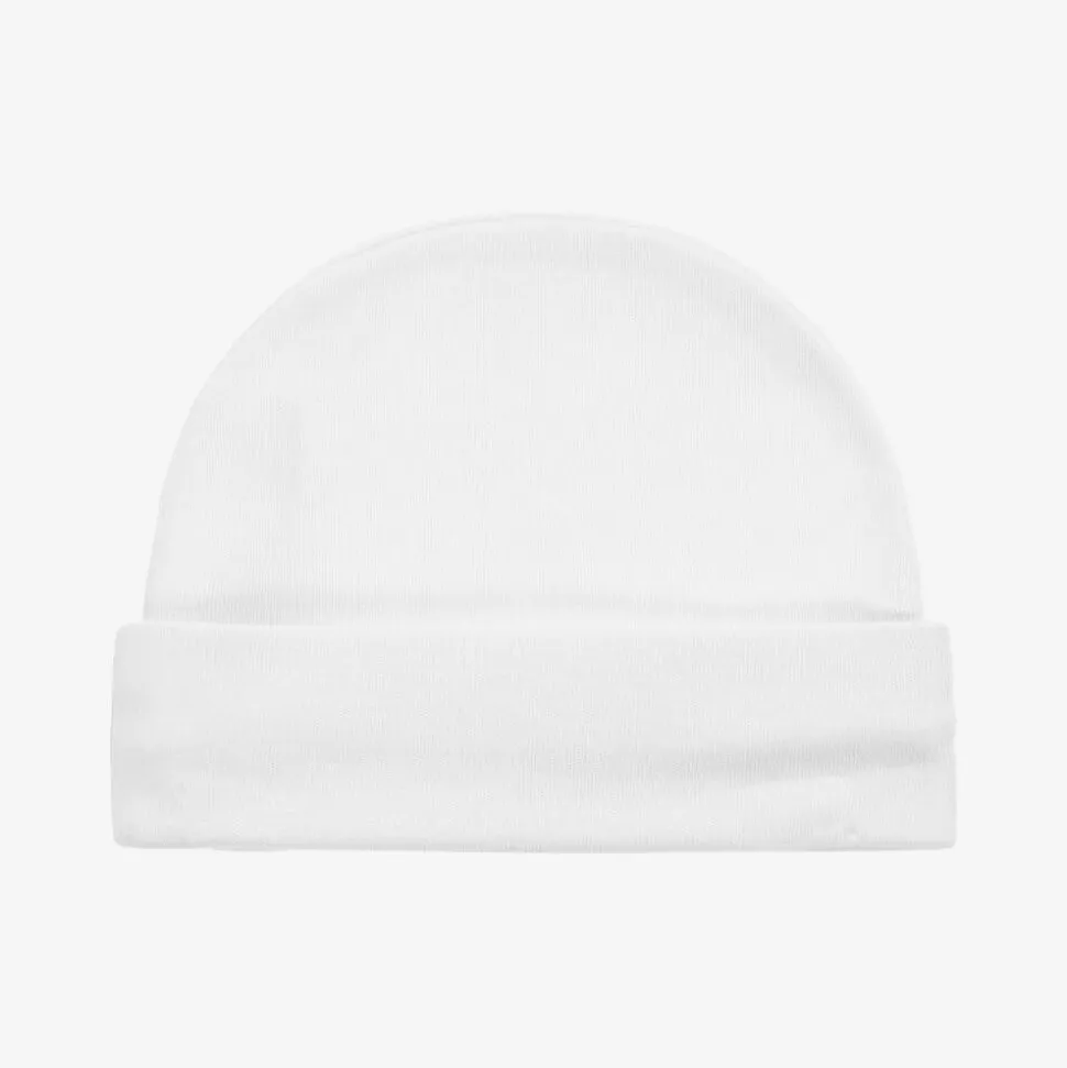 White Cotton Skin To Skin Blanket & Hat Set