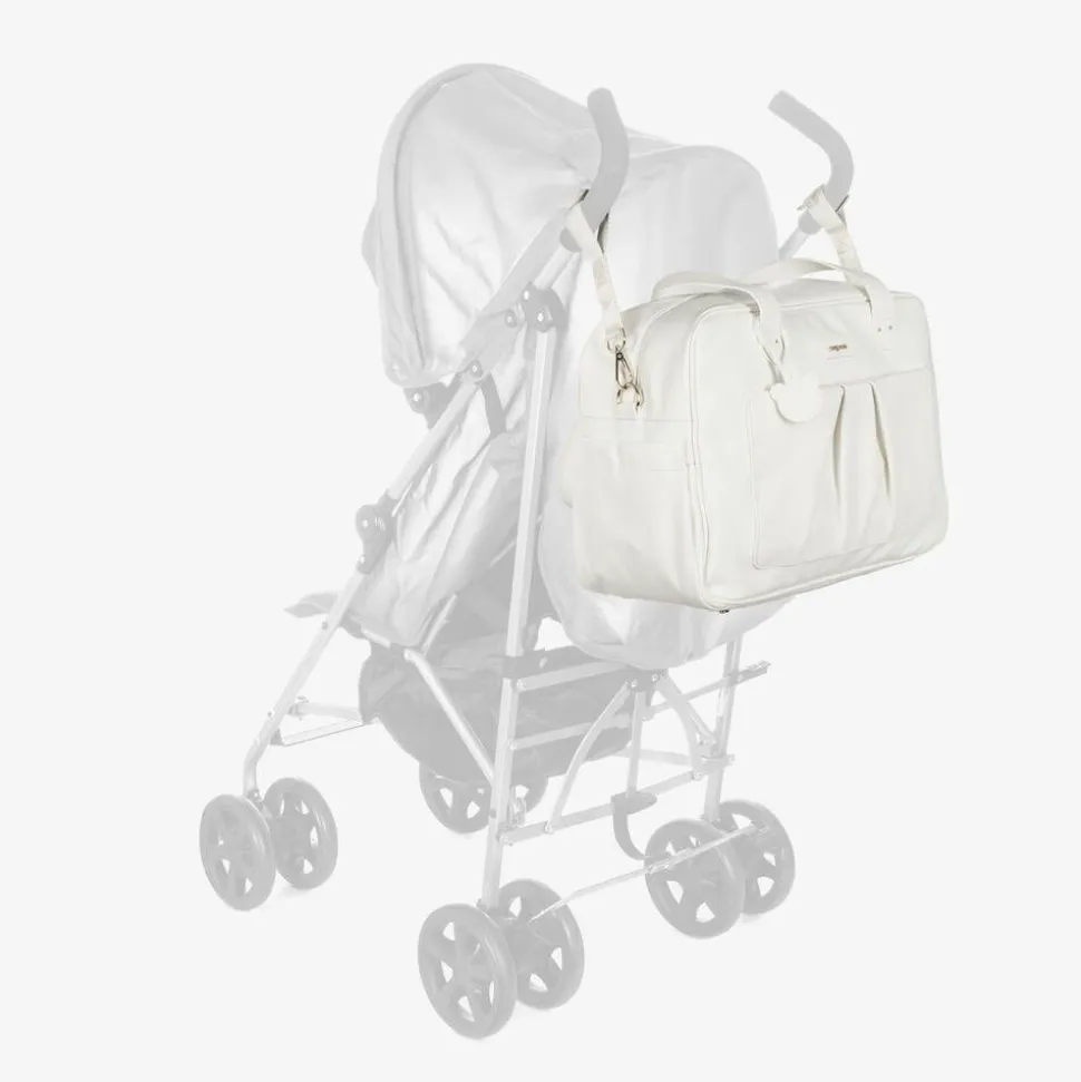 White Faux Leather Changing Bag (40cm)