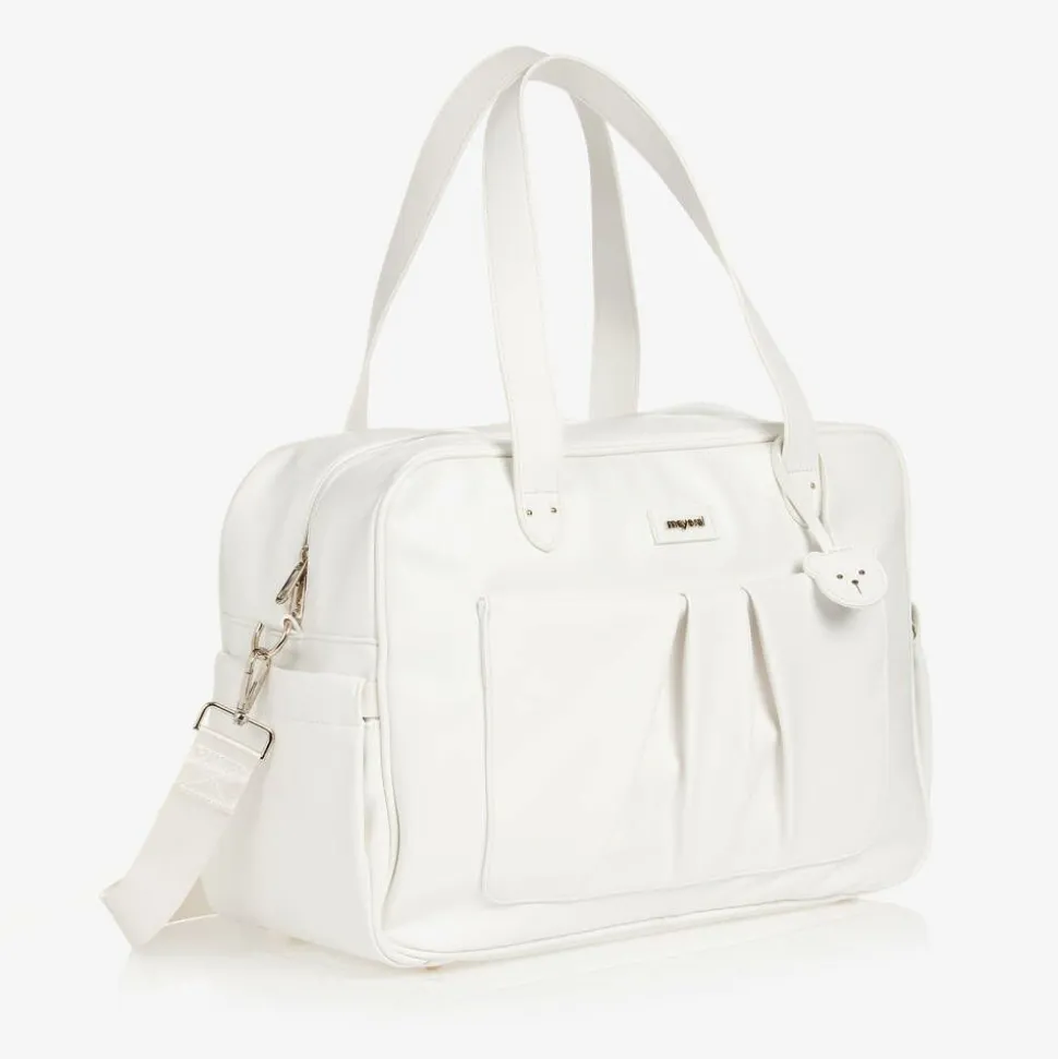 White Faux Leather Changing Bag (40cm)