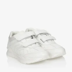 White Faux Leather Trainers