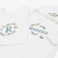 White Feather Personalised Babysuit Gift Set