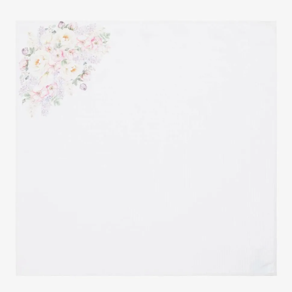 White Floral Muslin Cloths (2 Pack)