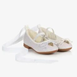 White Glitter Ballerina Shoes